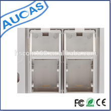 2 / Plat double à double port / Plaque rallonge RJ45 / Platine quadrante Quad 2 RJ45 Plaque murale